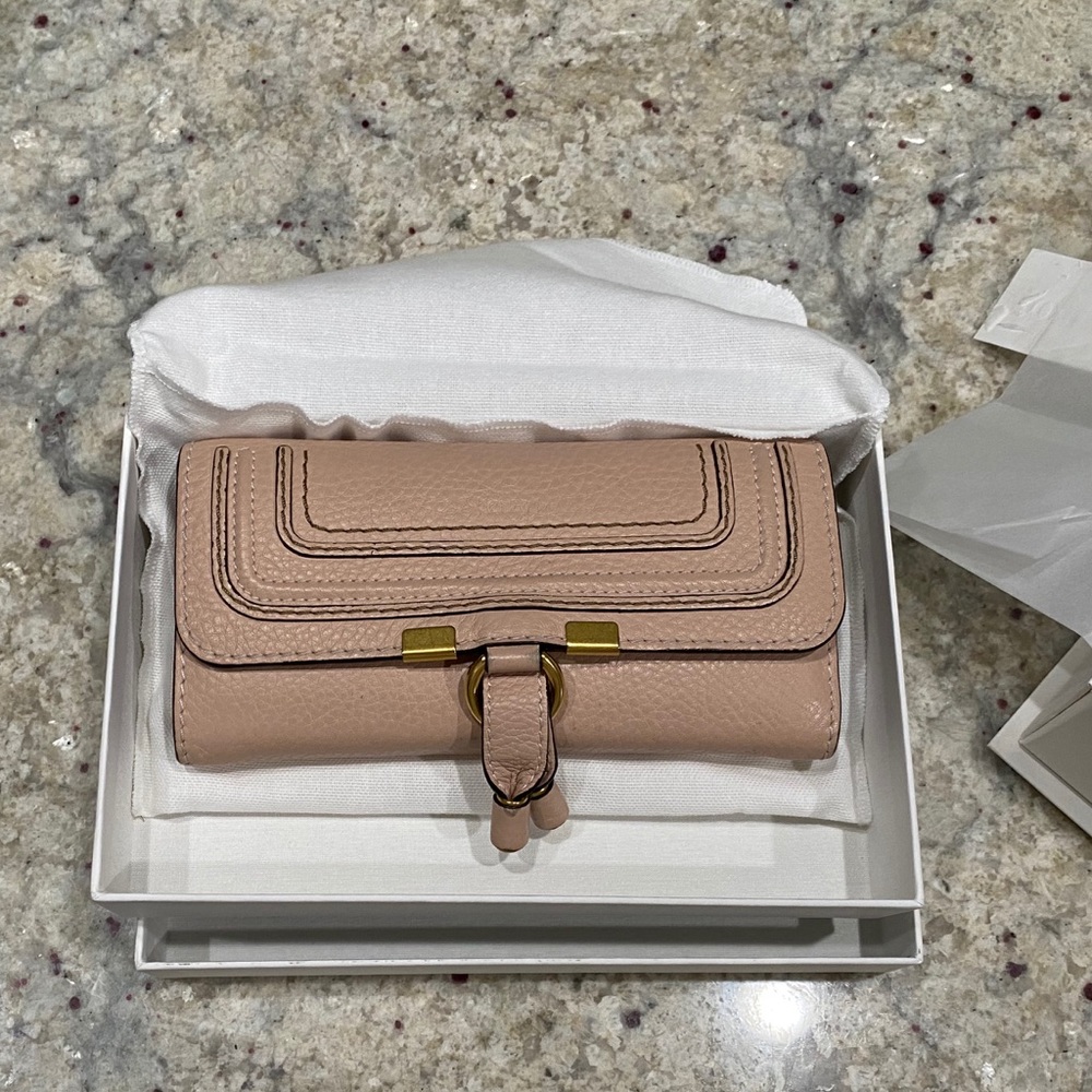 CHLOE MARCIE SOFT PINK LEATHER WALLET